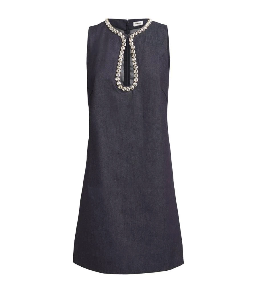 white christmas dresses Julietta Denim Collar Knit Maxi Dress Navy Blue main image 0