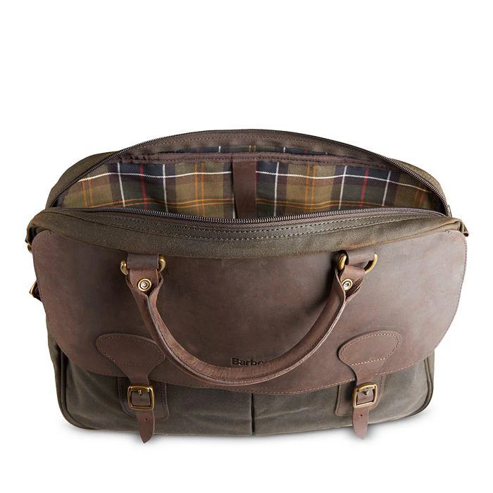 Barbour Waxed Cotton & Leather Briefcase 2