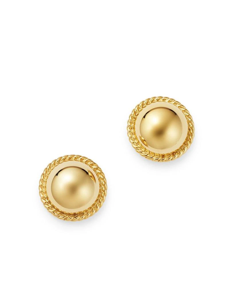 Bloomingdale's Braided-Edge Dome Stud Earrings in 14K Yellow Gold 1