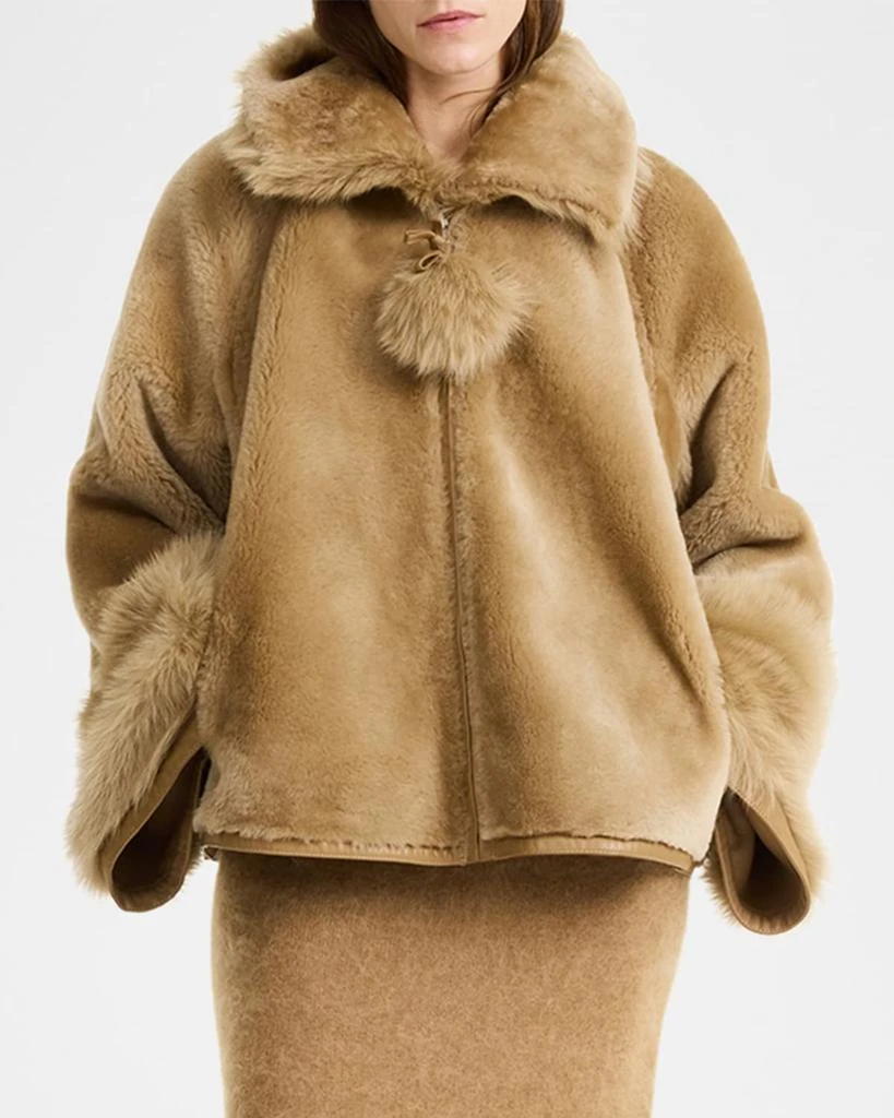 BY MALENE BIRGER Odellies Reversible Leather and Shearling Coat 3