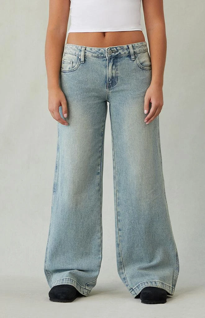 PacSun Casey Low Rise Baggy Jeans Medium Indigo Wash Tint 2