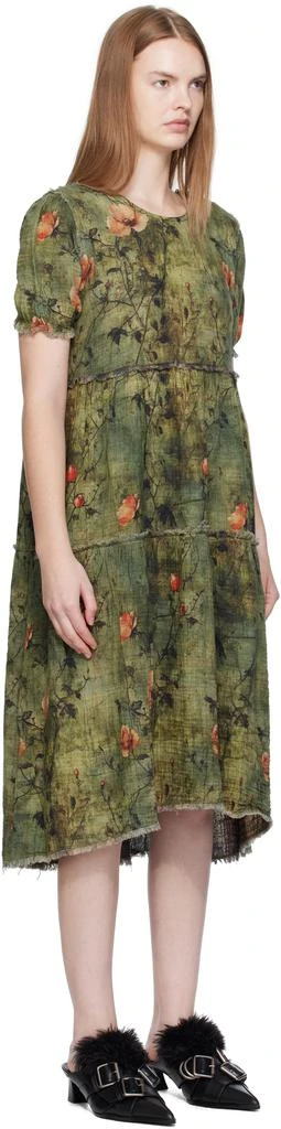 R13 Green Shredded Relaxed Reversible Midi Dress 2