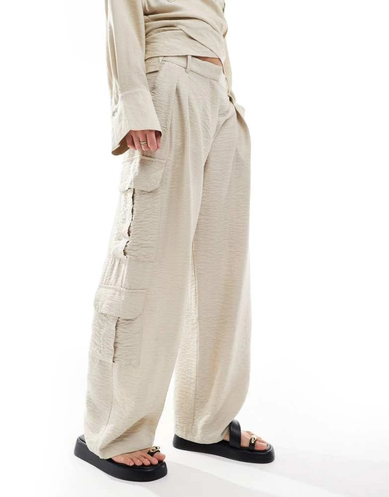 Mango Mango relaxed straight leg co-ord trousers in beige 2