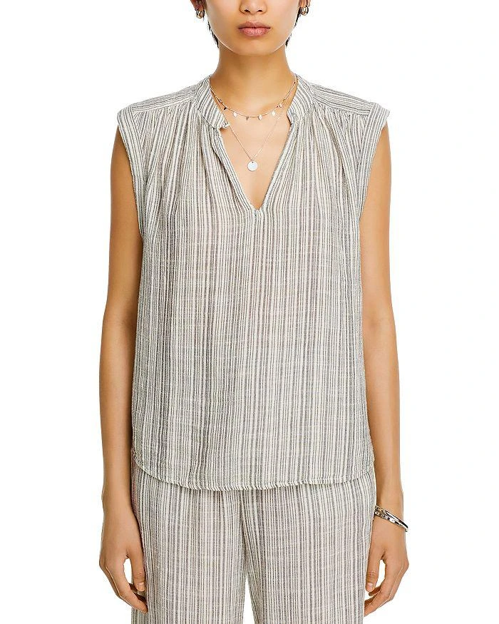 Bella Dahl Shirred Split Neck Top 6