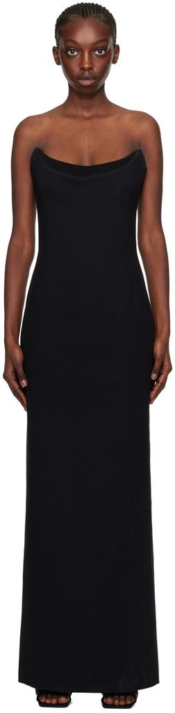 Versace Black Strapless Maxi Dress