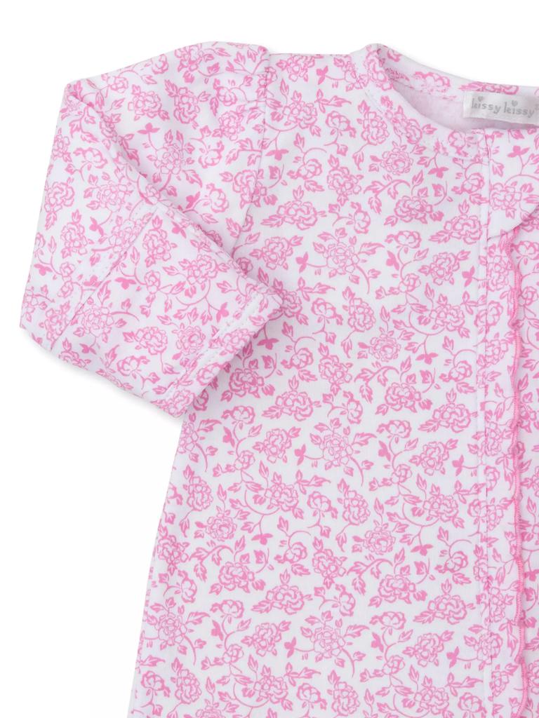 Kissy Kissy Baby Girl's Floral Zip Cotton Footie