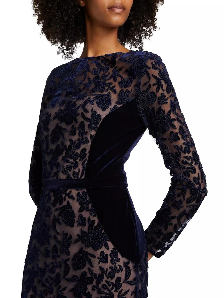 MARCHESA Velvet Lace Cocktail Dress 6