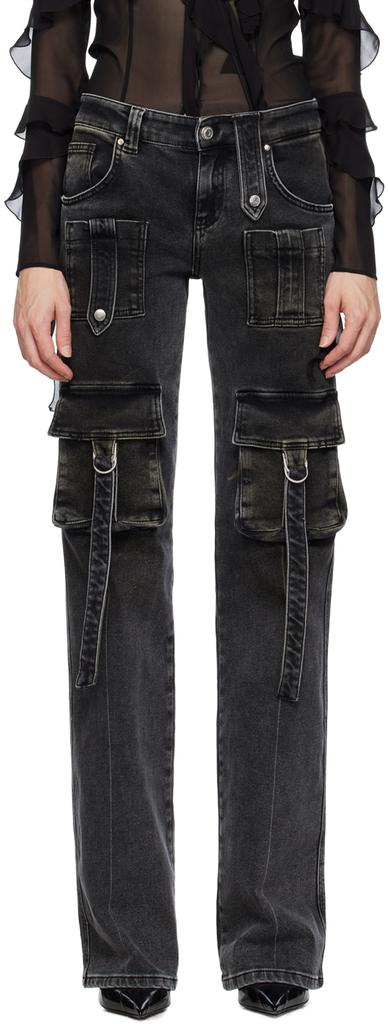 Blumarine Gray Cargo Pocket Jeans