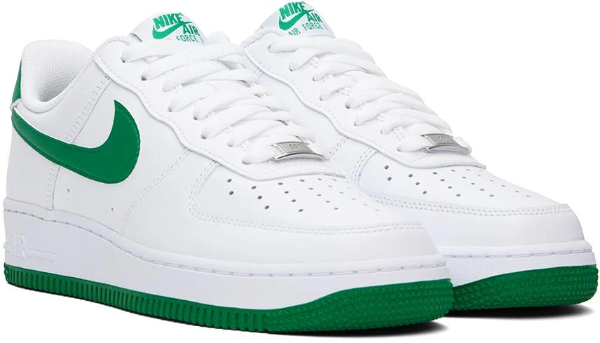 Nike White & Green Air Force 1 '07 Sneakers 4