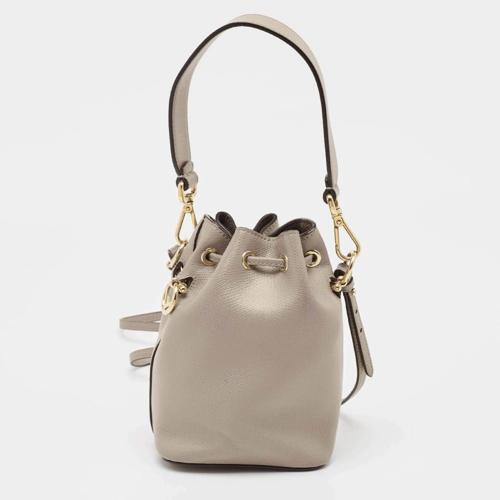 Fendi Fendi Grey Leather Mini Mon Tresor Drawstring Bucket Bag 4