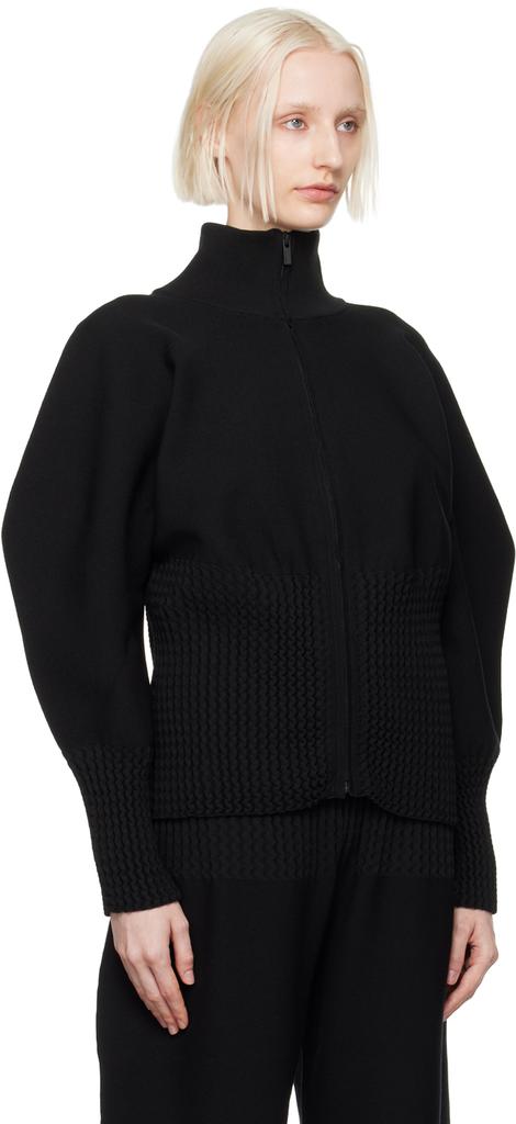 Issey Miyake Black Squeeze Jacket - Jackets - BeyondStyle