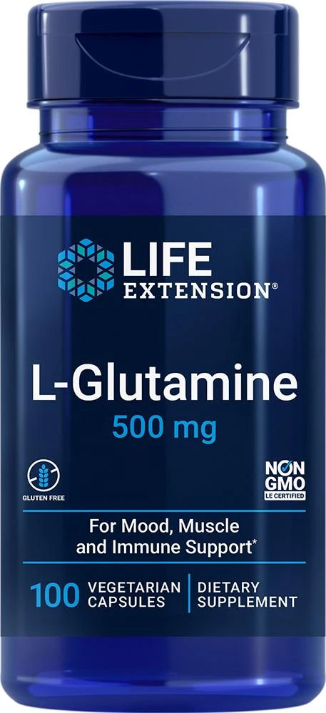 Life Extension Life Extension L-Glutamine, 100 - 500 mg (500 mg, 100 capsules, Vegetarian) 1