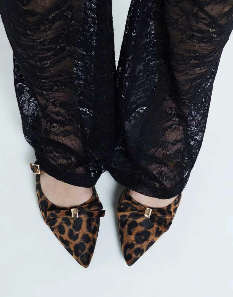 River Island River Island pointed mary jane ballet in leopard print 3