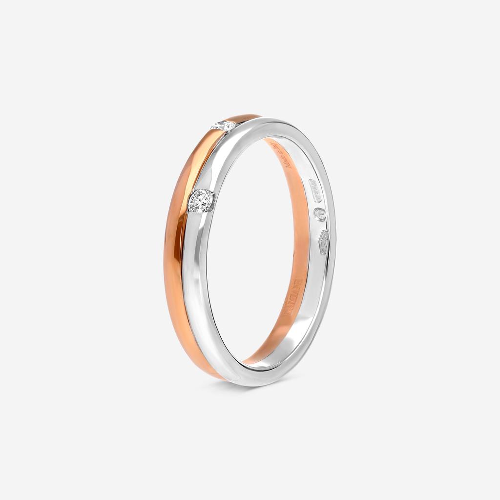 Damiani Damiani 18K Rose Gold and 18K White Gold, Diamond Band Ring Sz 7 20048877
