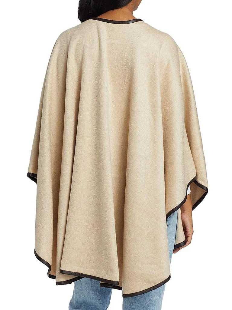 Sofia Cashmere Leather-Trim Reversible Cashmere Cape 5