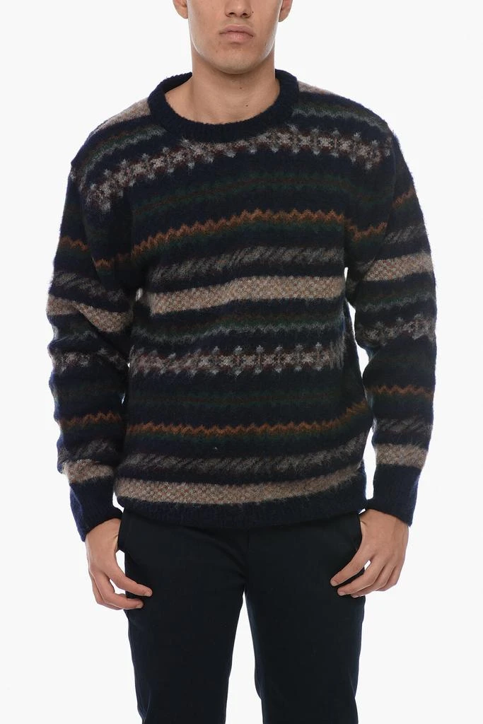 Howlin Patterned Wool Crew-neck Sweater 1