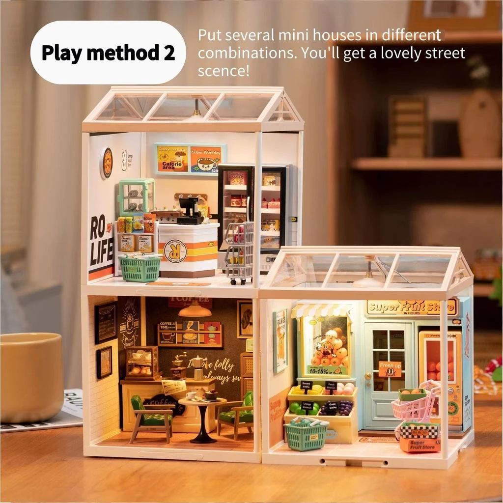 Robotime Rolife Super Creat Plastic Building Blocks DIY Miniature House Kit - 3D Puzzle for Kids and Adults, Multi-Scene Fun 6