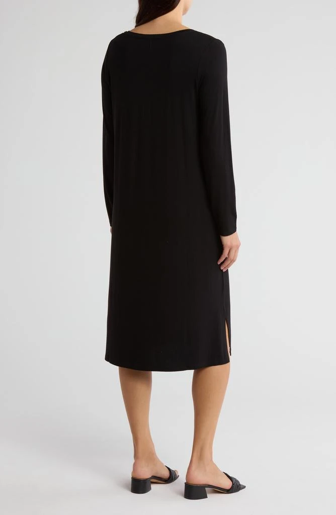Eileen Fisher V-Neck Long Sleeve Jersey Midi Dress 2