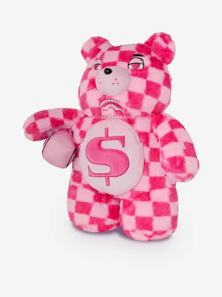 SprayGround Sprayground Girls Fur Check Money Bear Backpack in Pink (63cm) 3