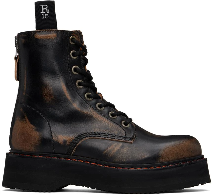 R13 Black Single Stack Boots - Shoes - BeyondStyle display picture 2