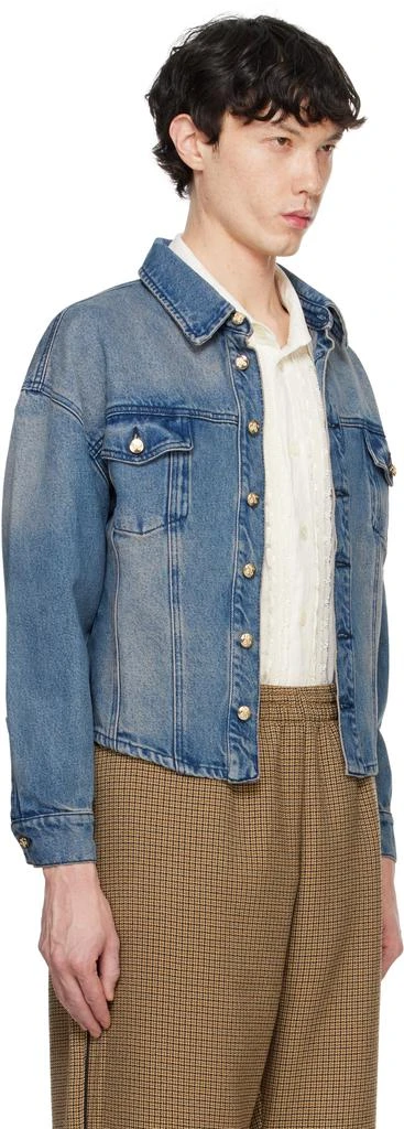 WILLY CHAVARRIA Blue Shrunken Denim Jacket 2