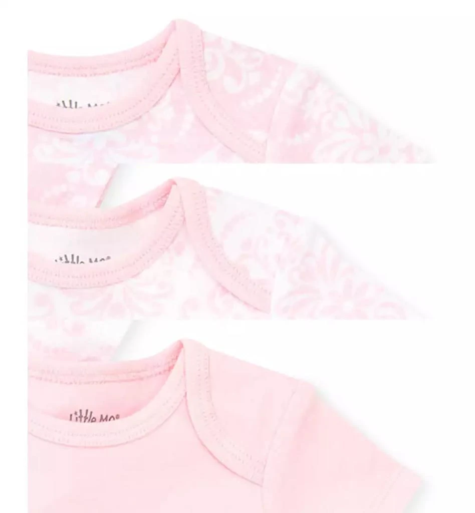 Little Me Baby Girls Damask Short Sleeved Bodysuits, Pack of 3 2