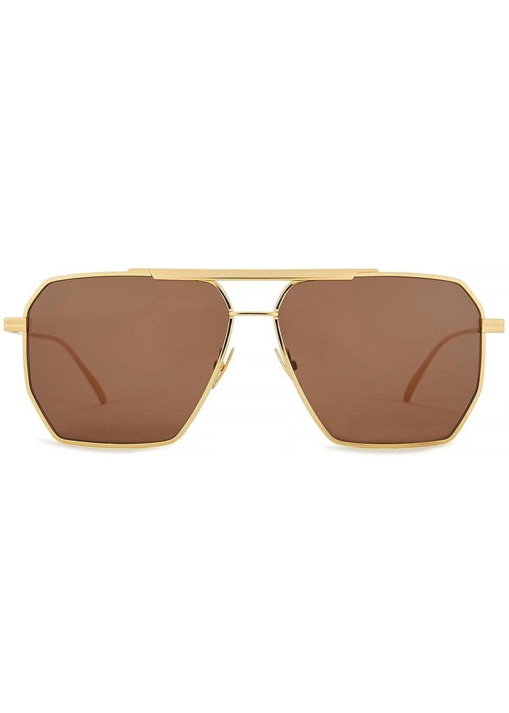 Bottega Veneta Gold-tone aviator-style sunglasses 2