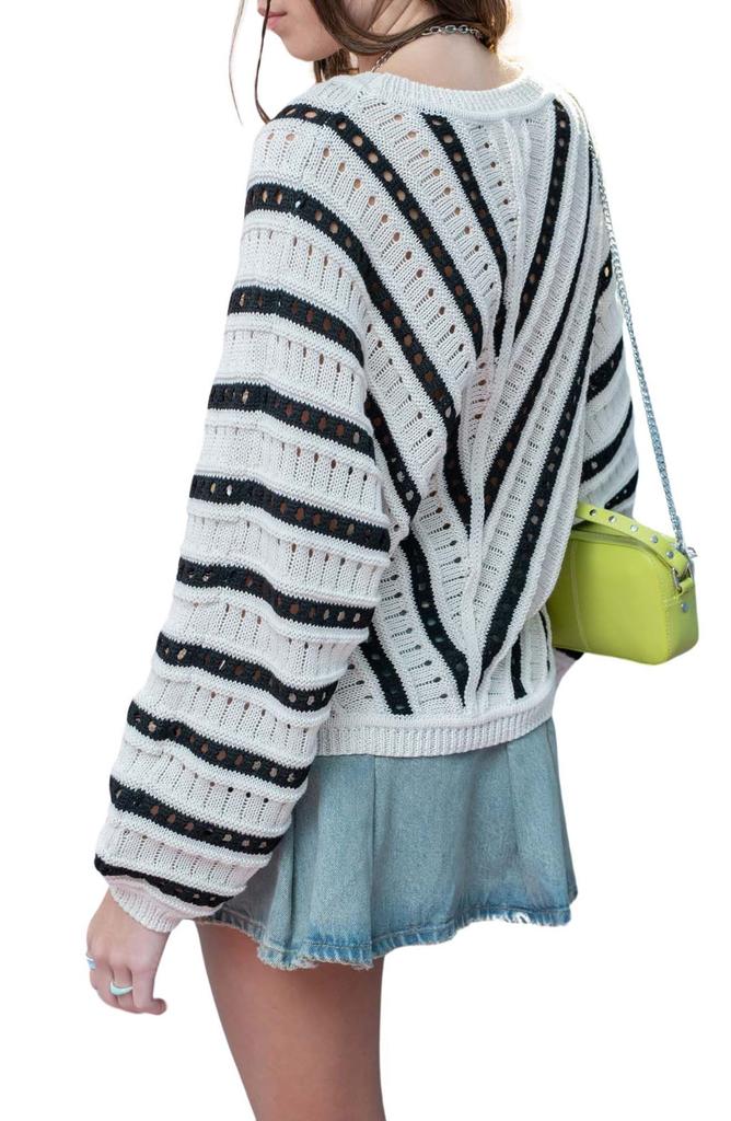 Blu Pepper Chevron Knit Pullover Sweater