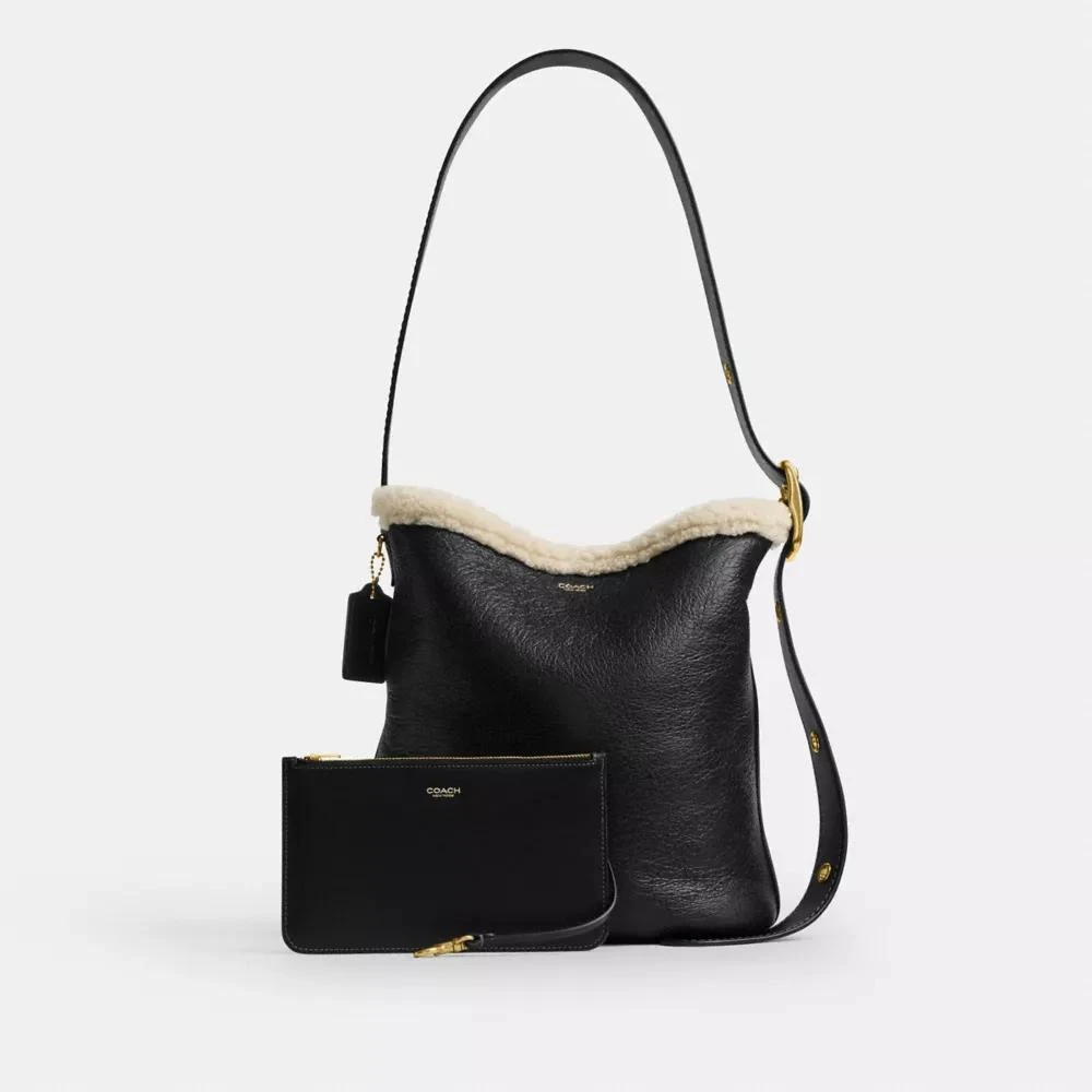Coach Bleecker Bucket Bag In Shearling 4
