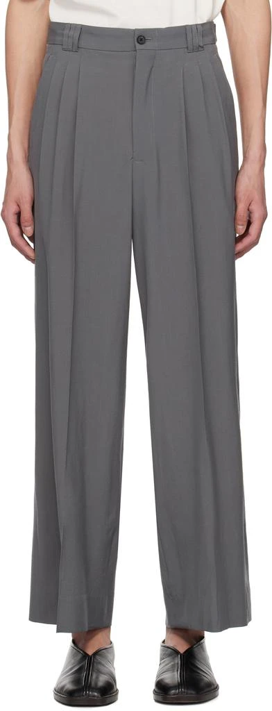 YOKE Gray 3Pleated Trousers 1