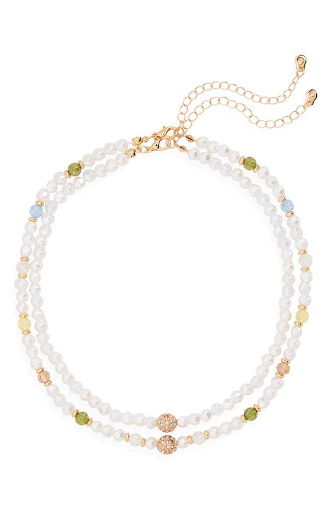 Two Piece Faux Pearl Necklace Set