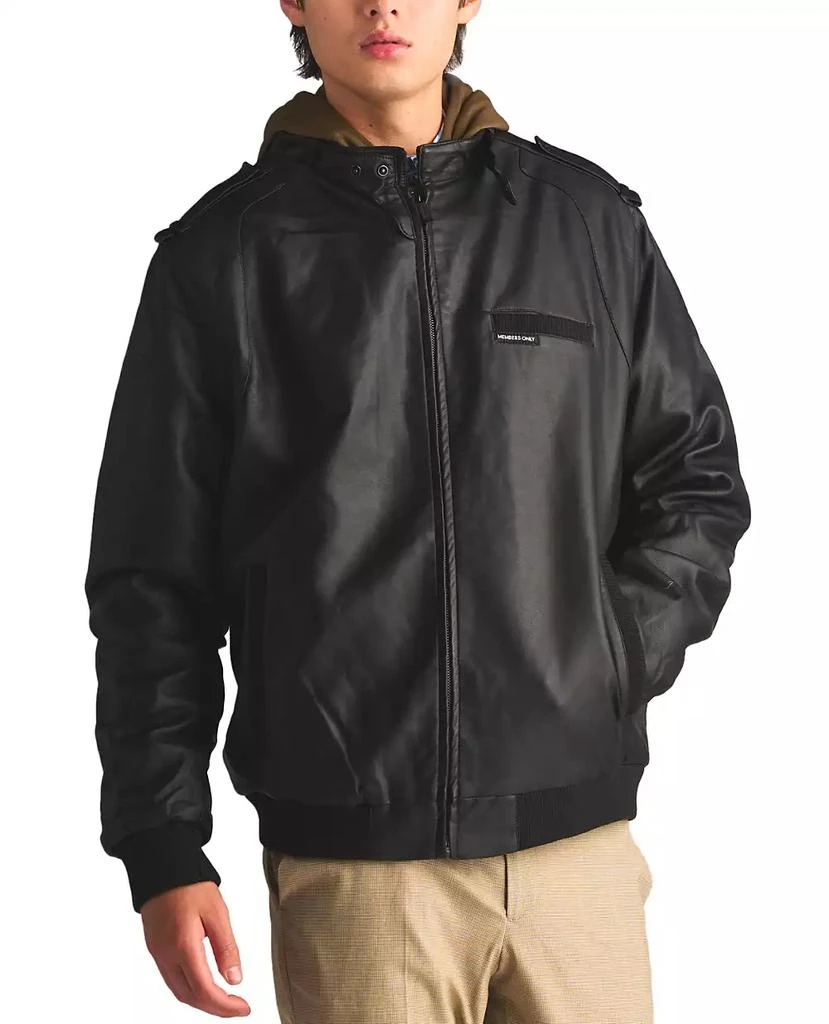 Members Only Men
s Faux Leather Iconic Racer Jacket 2