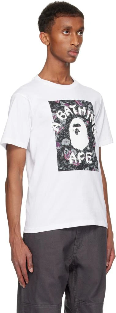 Bape White & Black Japanese Tattoo Camo On College T-shirt 2