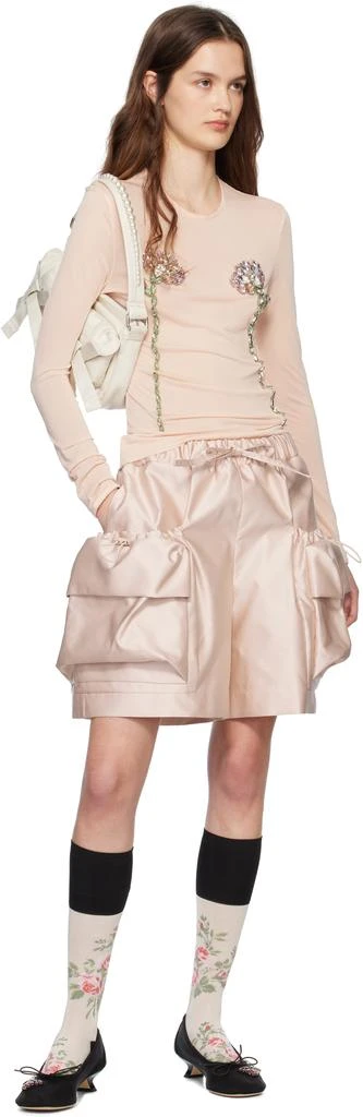Simone Rocha Off-White Beaded Utility Bow Pochette Bag 4