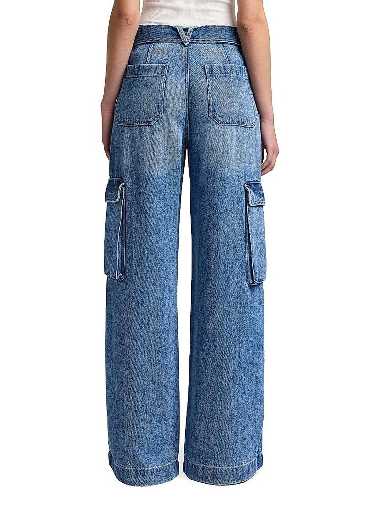 7 For All Mankind Denim Tie-Waist Cargo Palazzo Jeans 4