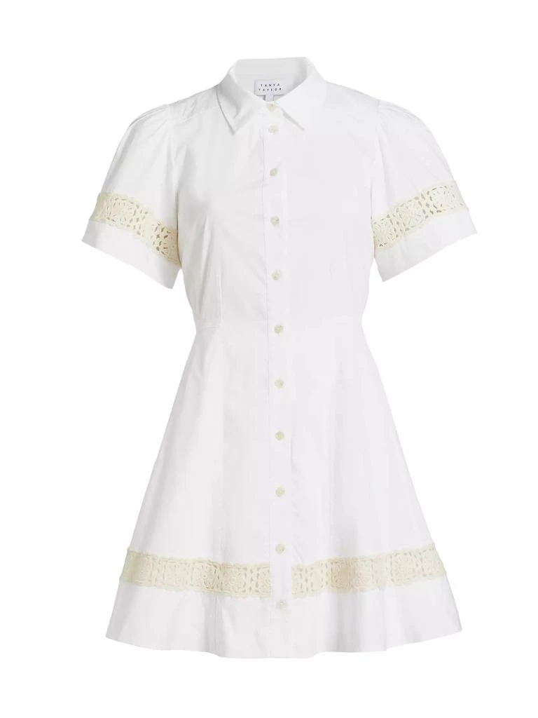 Tanya Taylor Corinne Crochet-Trim Mini Shirtdress 1