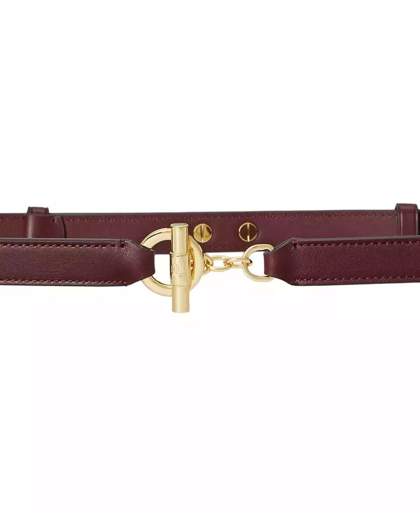 Ralph Lauren Women's Leather Toggle Skinny Belt 3
