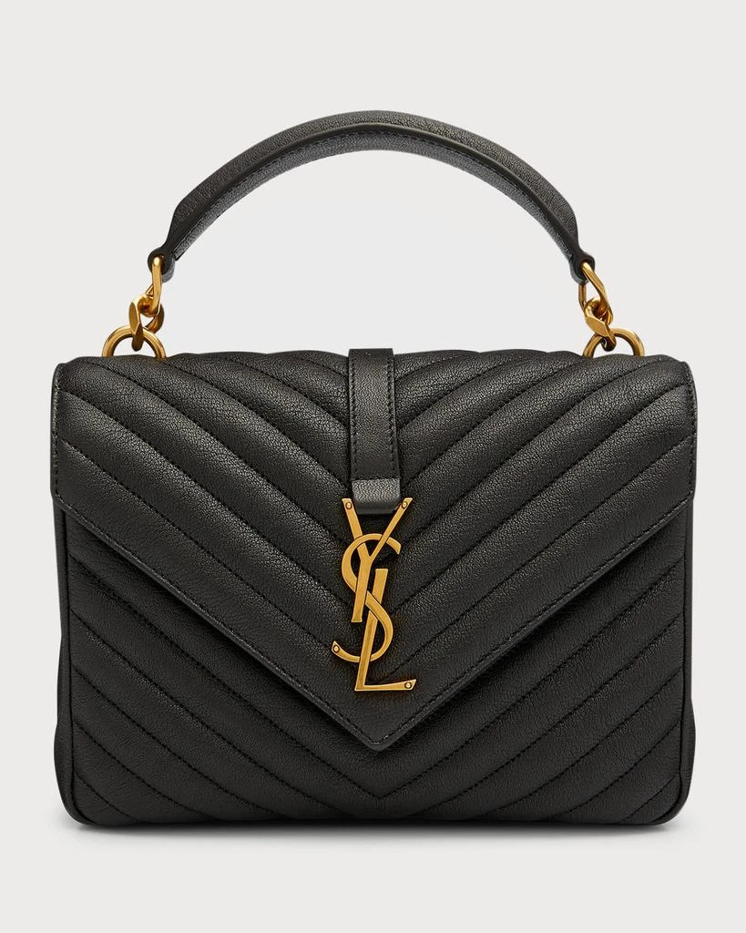 Yves Saint Laurent College Medium Flap YSL Shoulder Bag in Quilted Leather 1