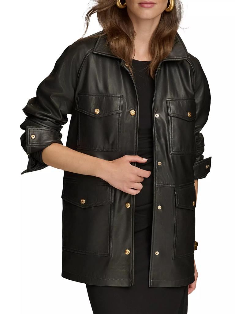 Donna Karan Leather Field Jacket