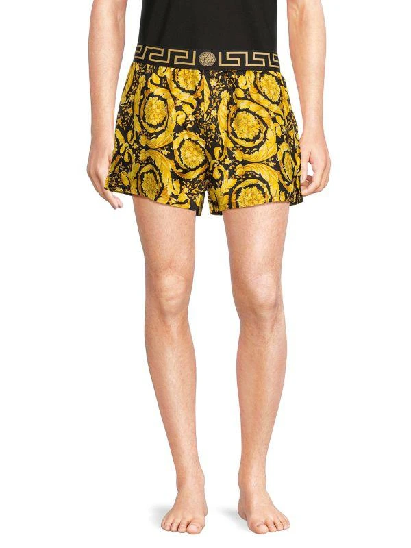 Versace Baroque Print Silk Pajama Shorts 1