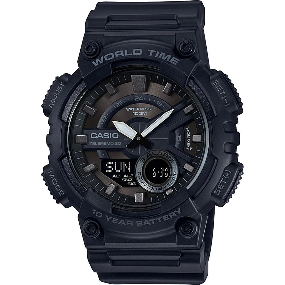 Casio Men's Analog-Digital Black Resin Strap Watch 50mm