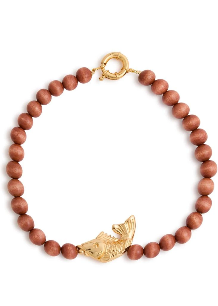 Timeless Pearly Fish wooden-beaded necklace 1