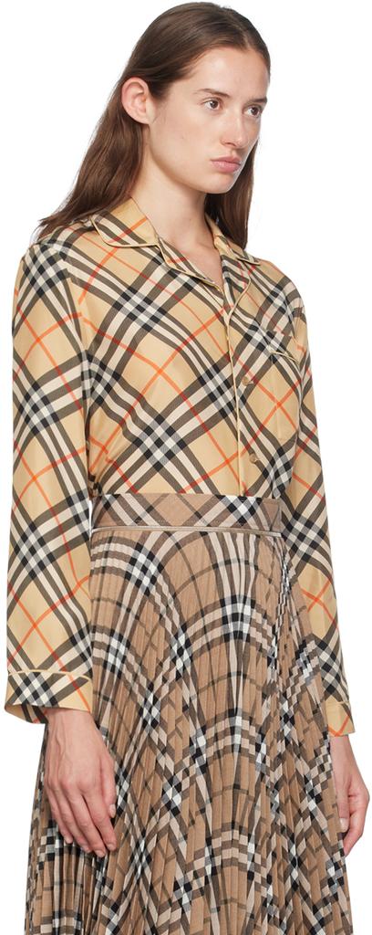 Burberry Beige Check Pyjama Shirt