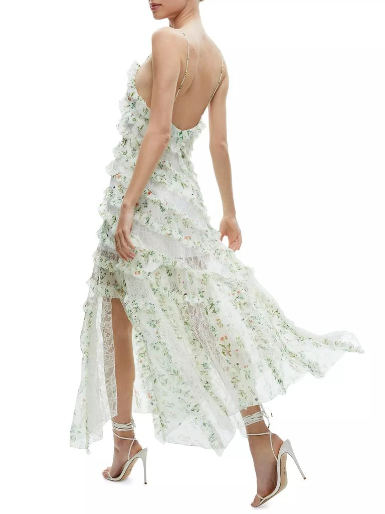 Alice + Olivia Sondra Floral Chiffon Maxi Dress 5