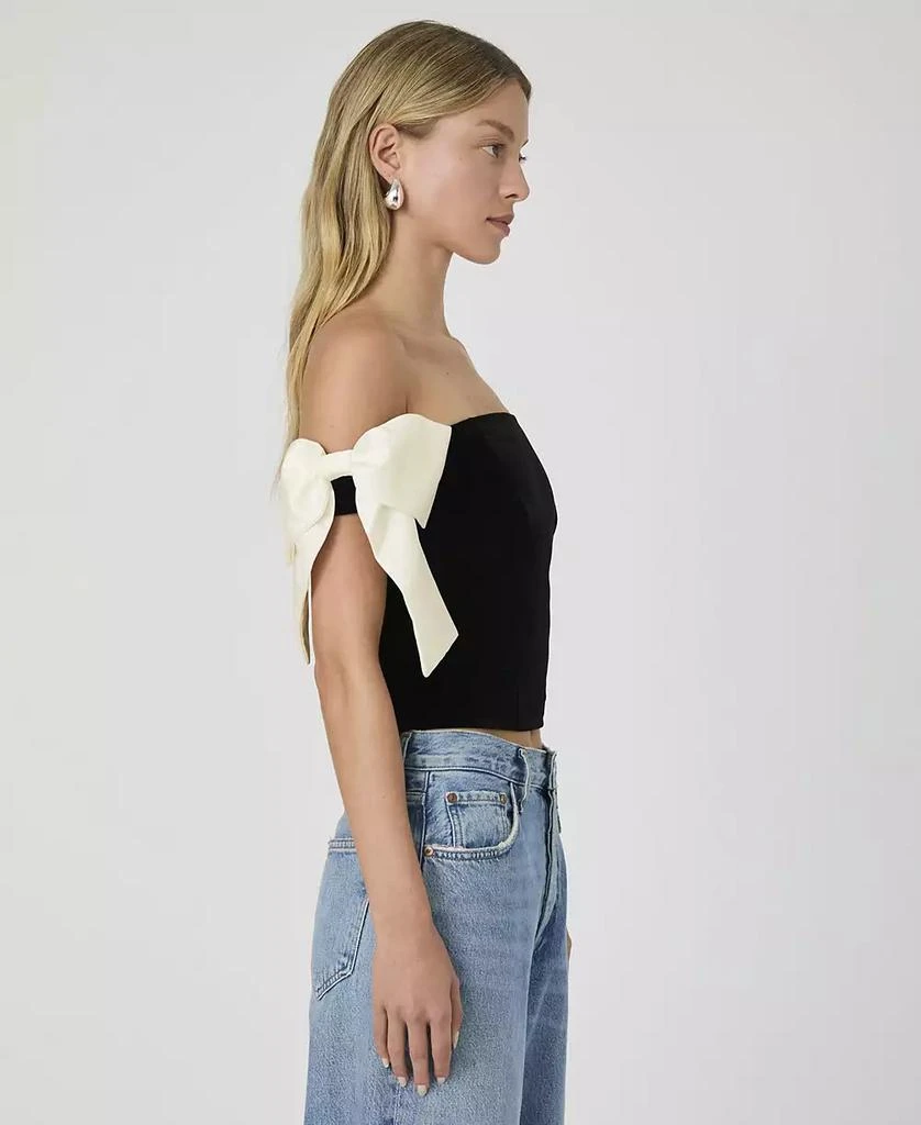 French Connection Women's Carey Velvet Bow-Sleeve Top 3