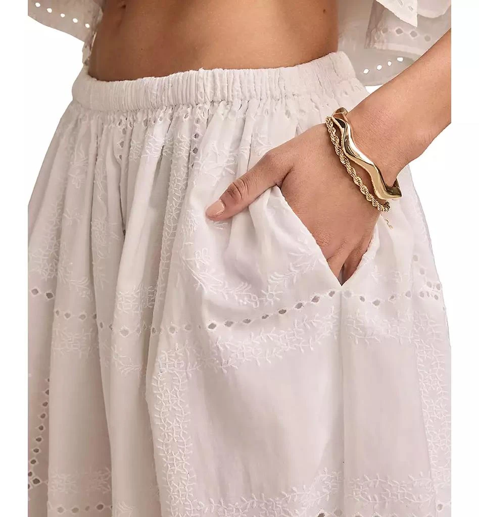Lucky Brand Women's Embroidered Breezy Eyelet Maxi Skirt 4