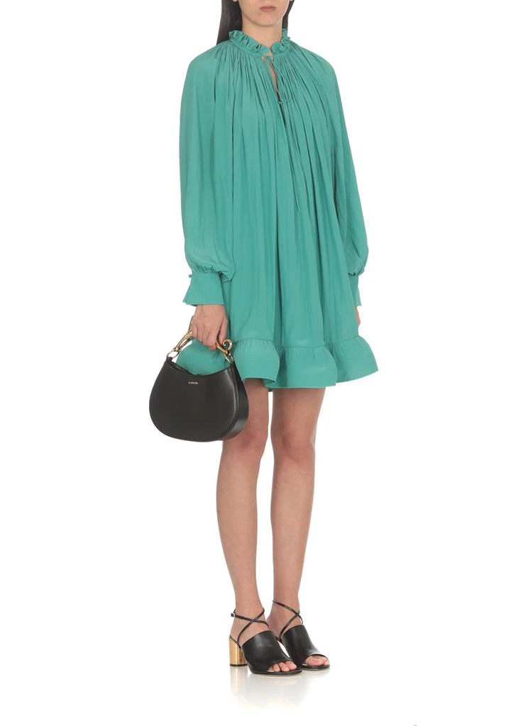 Lanvin Lanvin Charmeuse Ruffle Detailed Mini Dress 5