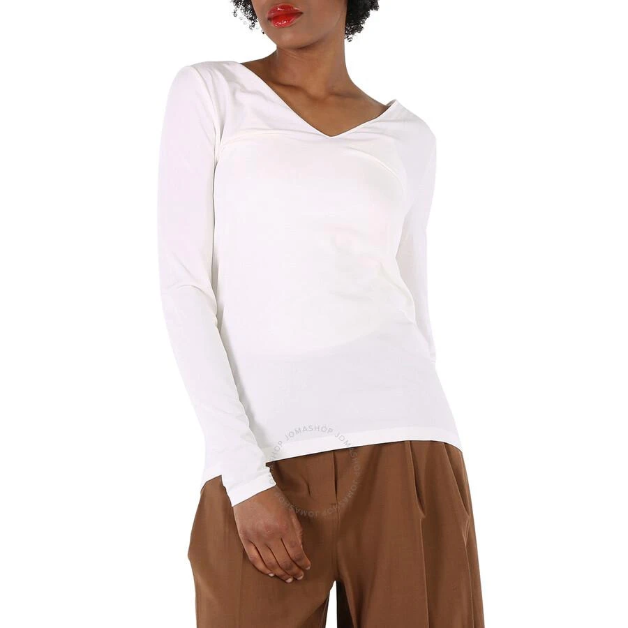 Wolford Ladies White Viscose V-neck Pullover 1