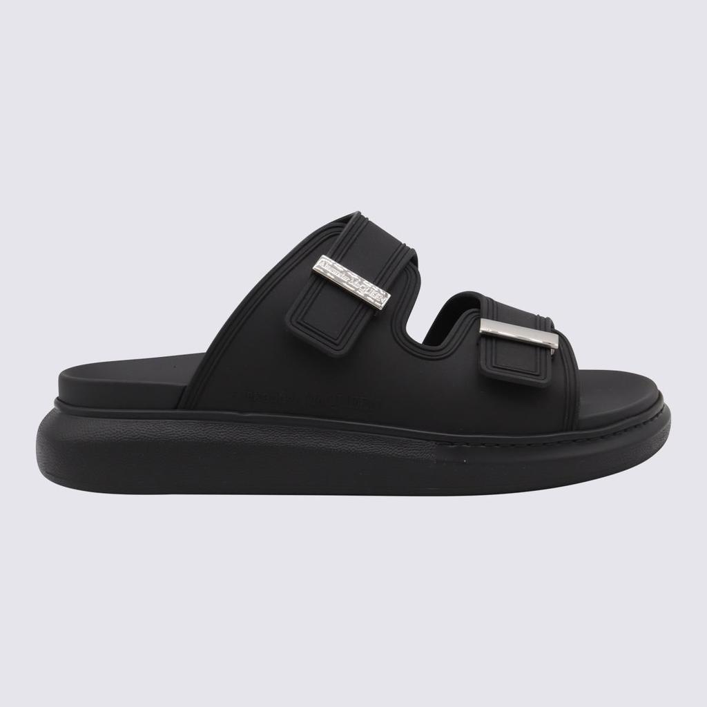 Alexander McQueen Alexander McQueen Black Leather Hybrid Sandals