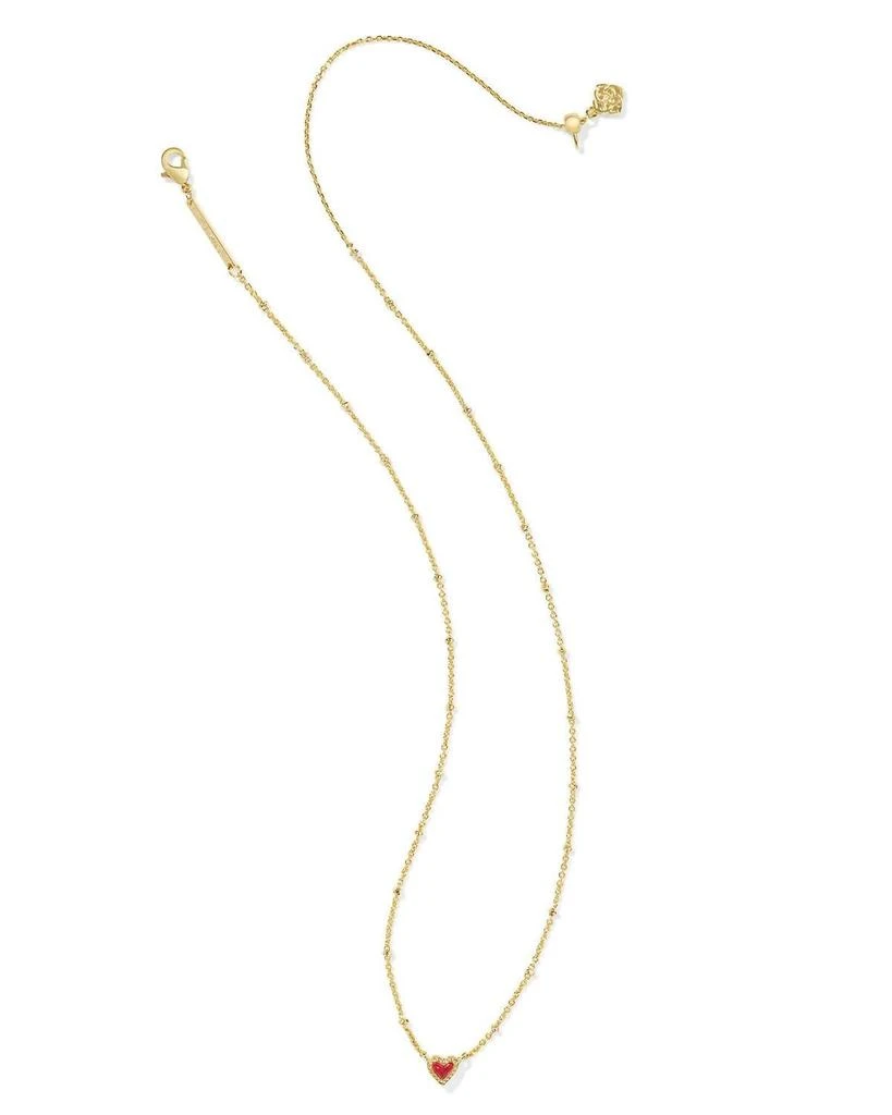 Kendra Scott Women's Mini Ari Heart Satellite Short Pendant Necklace In Gold/red Kyocera Opal 1